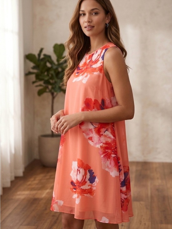 Calvin Klein Dresses & Skirts - Calvin Klein Coral Floral Midi Dress